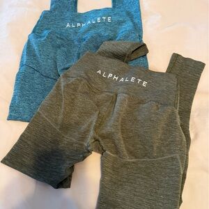 Alphalete Kids Shorts - Olive and Teal